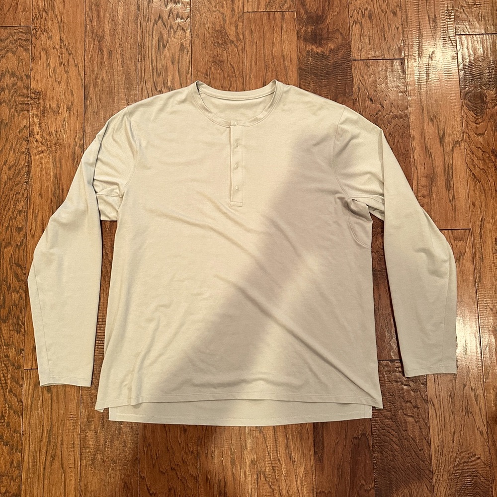 Lululemon Reprise Henley Long Sleeve Heathered Raw Linen XXL